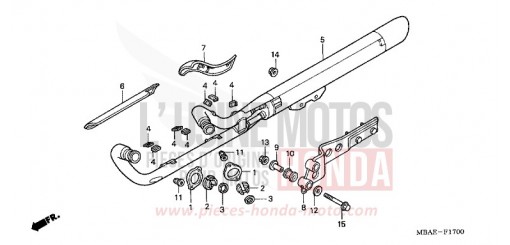 SILENCIEUX D'ECHAPPEMENT VT750CY de 2000